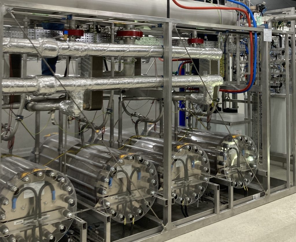 Ausschnitt des Elektrolyseurs in Esslingen