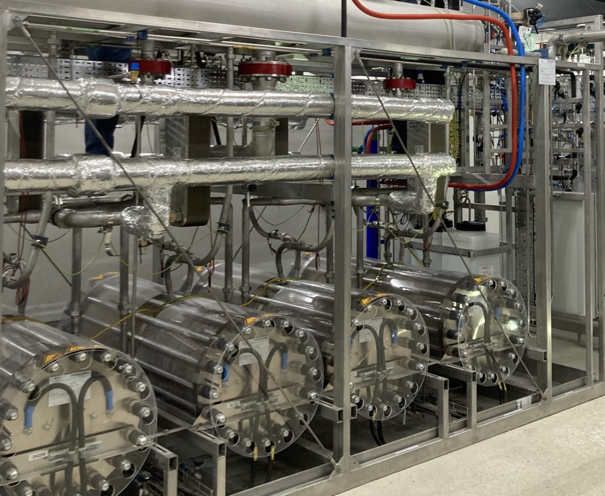 Ausschnitt des Elektrolyseurs in Esslingen